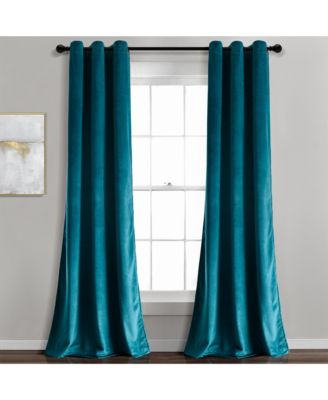 Prima Velvet Solid Light Filtering Grommet Window Curtain Panels