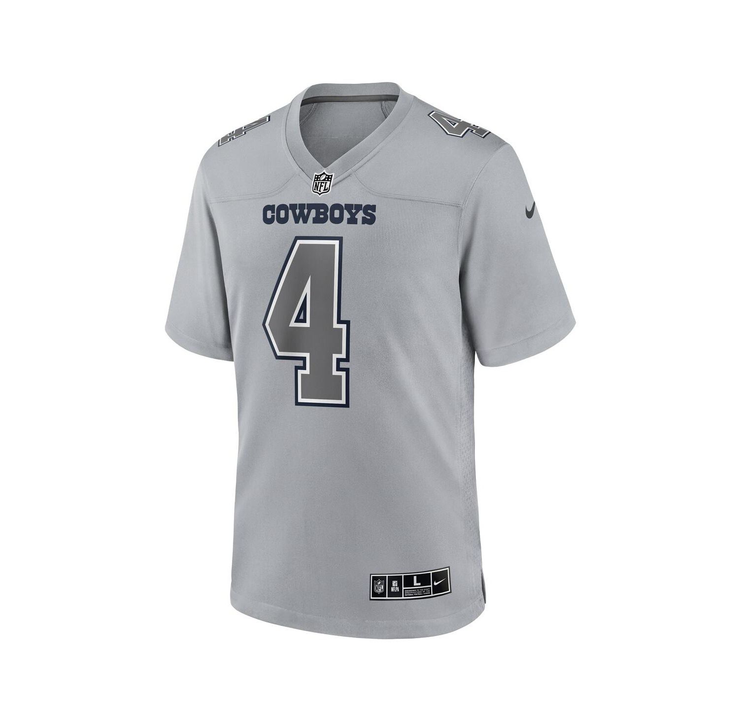 Men's Dak Prescott Gray Dallas Cowboys Atmosphere Fashion Game Jersey