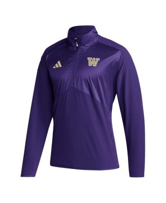 Men's Purple Washington Huskies Sideline AEROREADY Raglan Sleeve Quarter-Zip Jacket