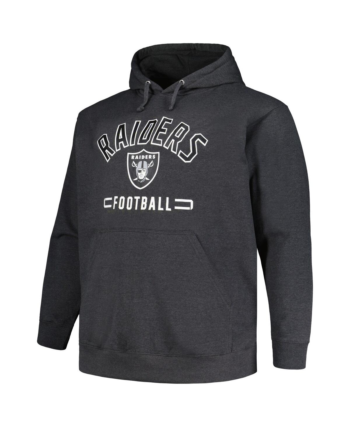 Men's FanaticsLas Vegas Raiders Big and Tall Pullover Hoodie - Heather Charcoal