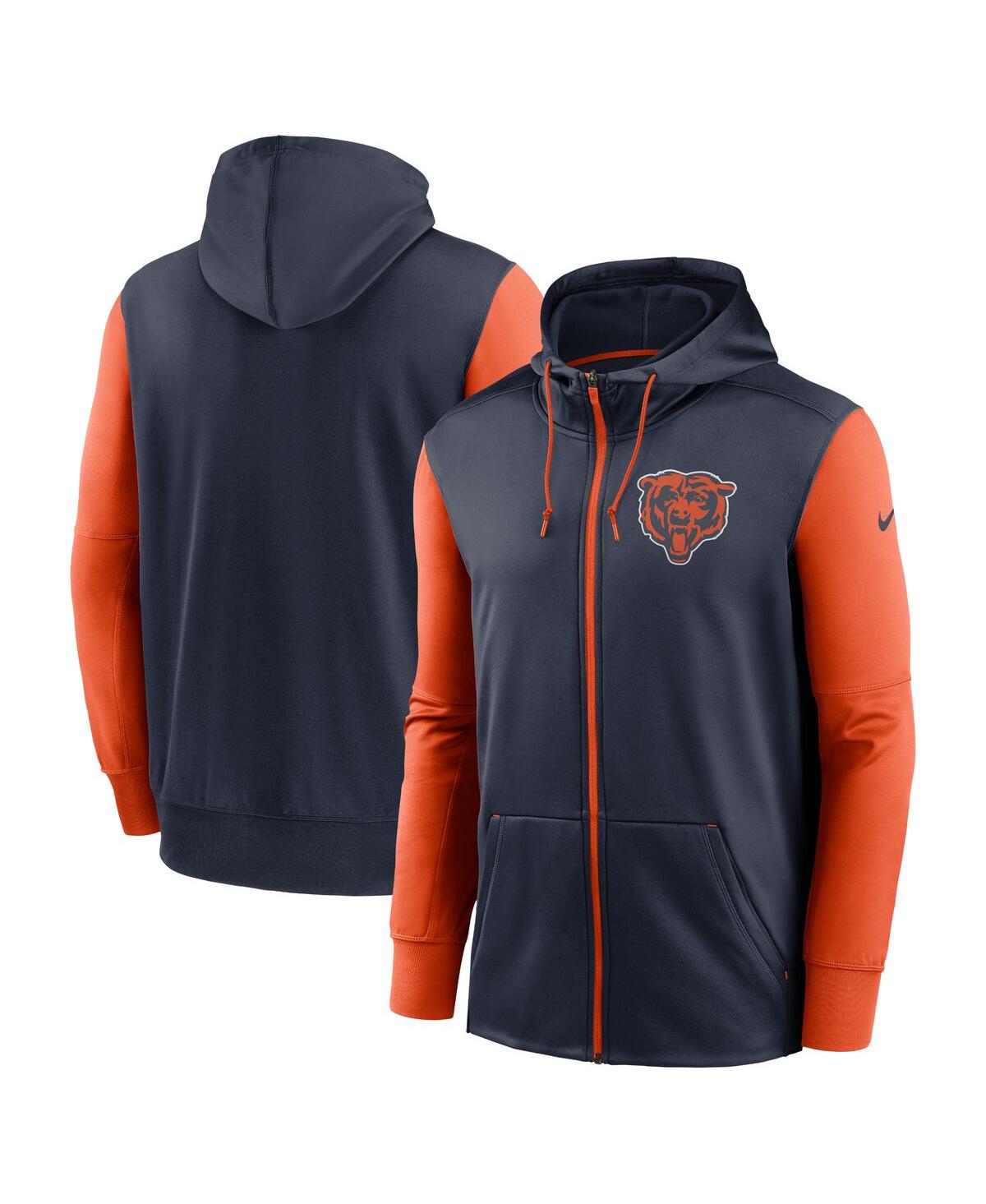 Shop Nike Men's  Navy Chicago Bears Performance Full-zip Hoodie