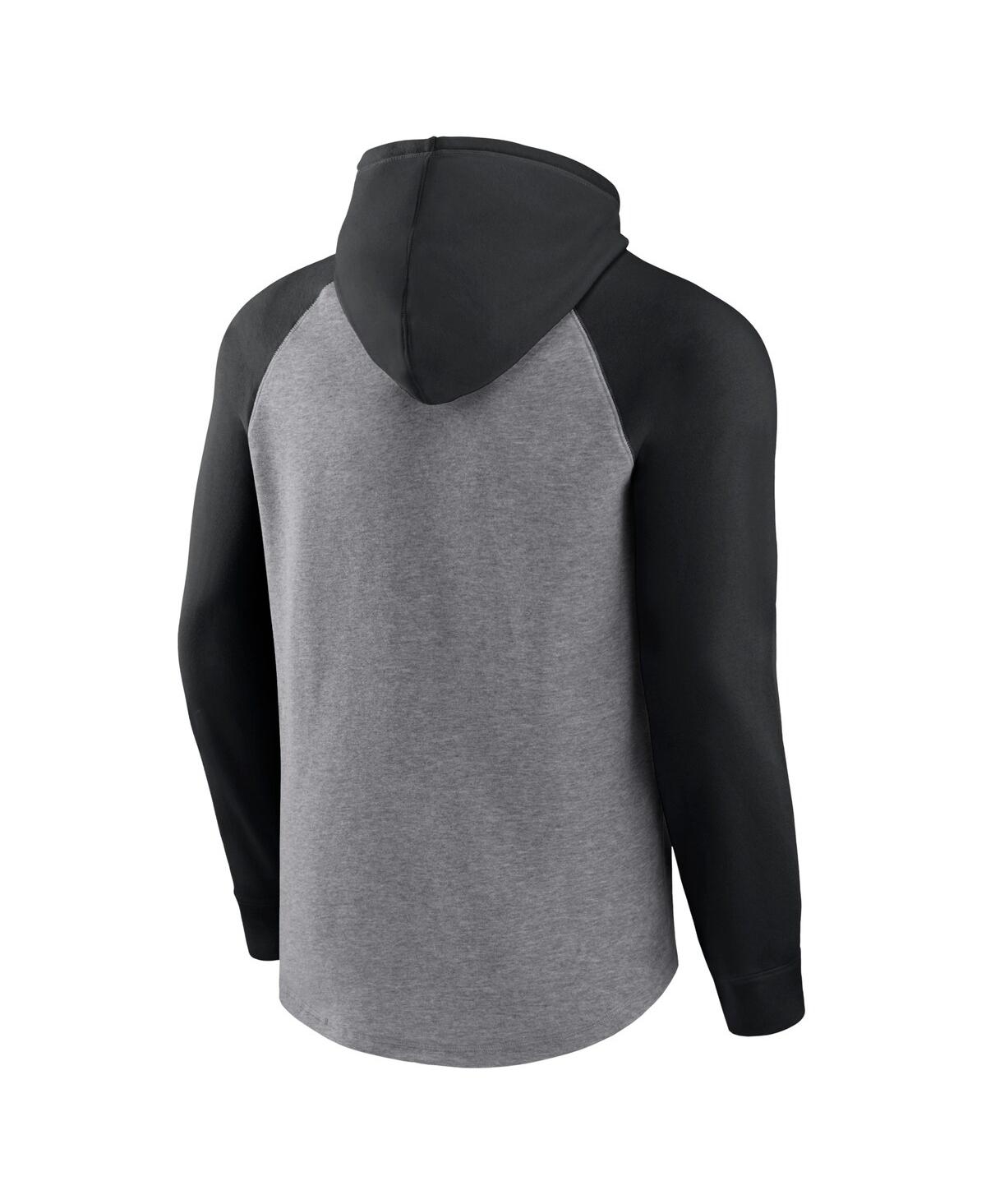 Men's FanaticsDistressed Las Vegas Raiders Favorite Arch Raglan Pullover Hoodie - Heather Gray