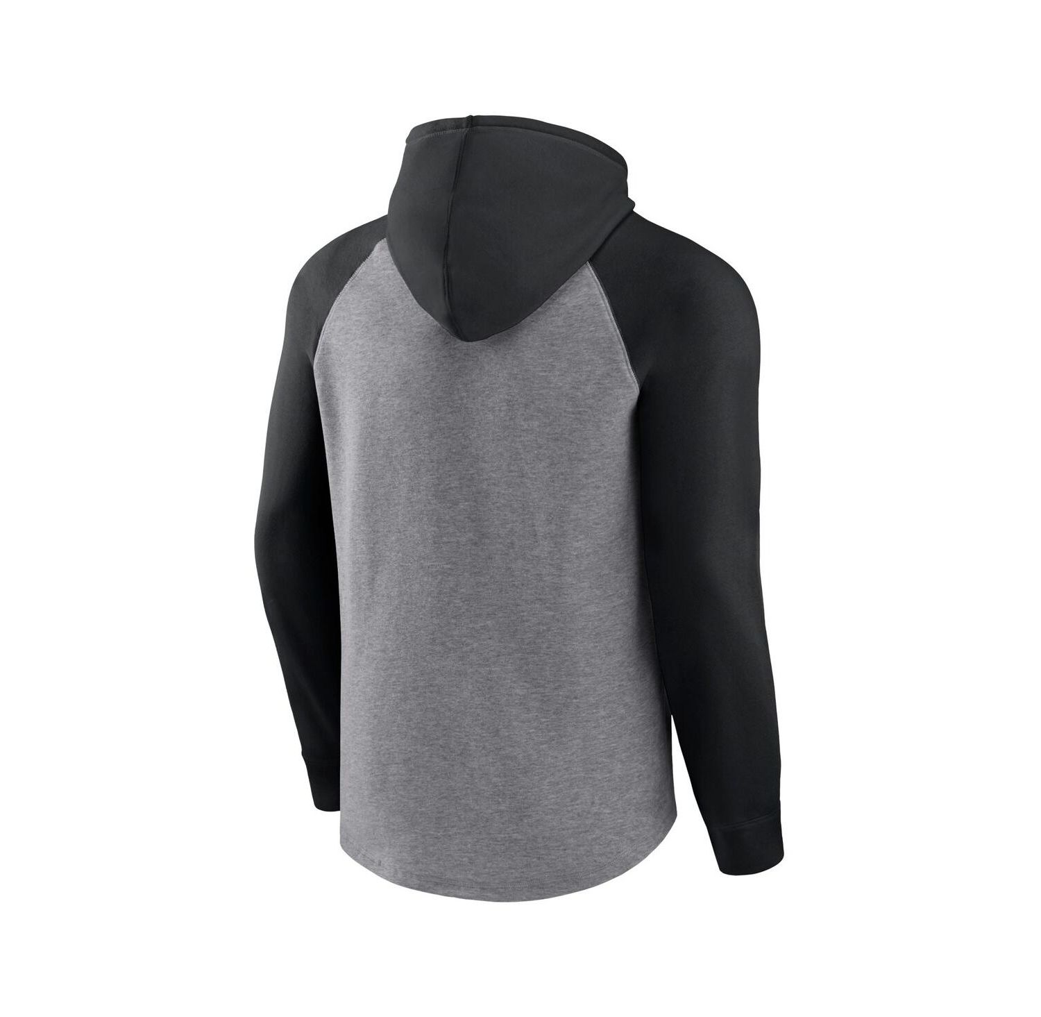Men's Heather Gray Distressed Las Vegas Raiders Favorite Arch Raglan Pullover Hoodie