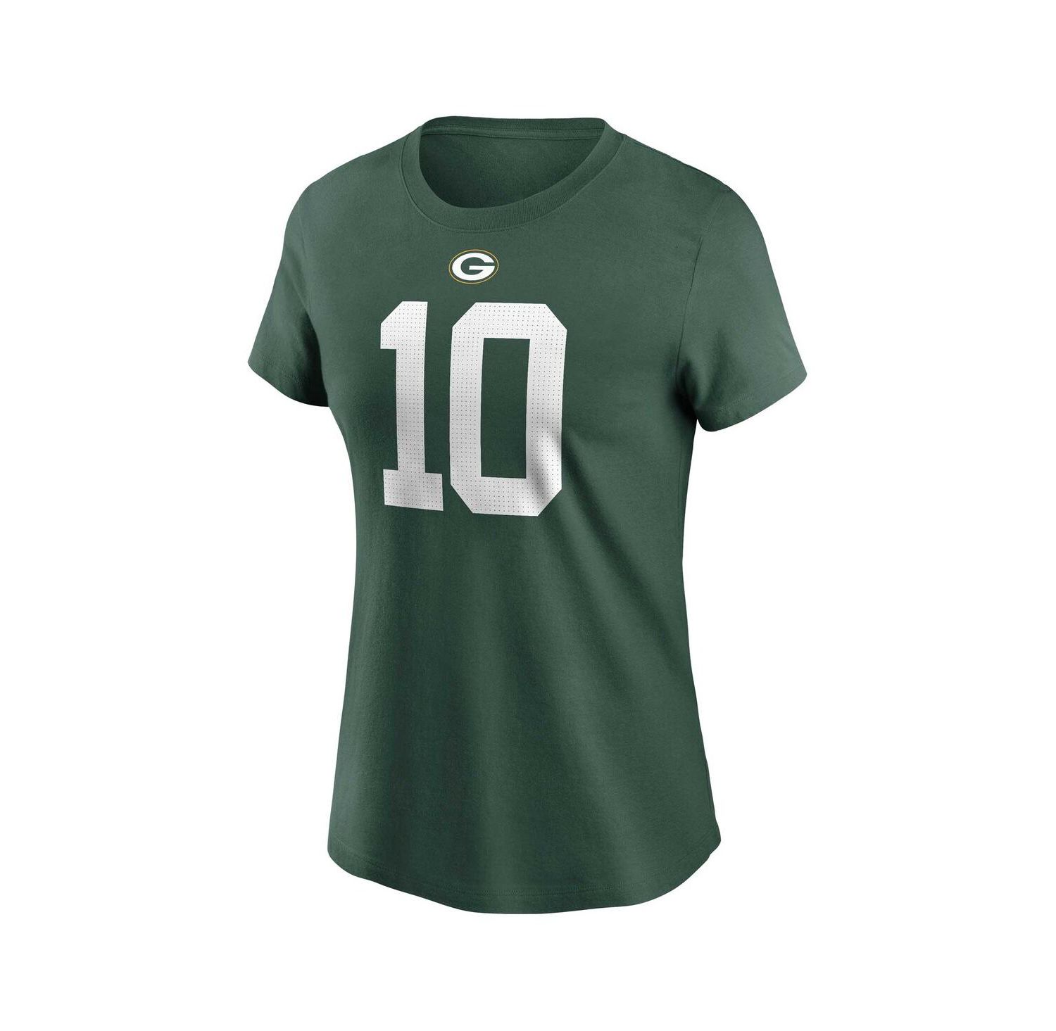 Women's Jordan Love Green Green Bay Packers Player Name and Number T-shirt