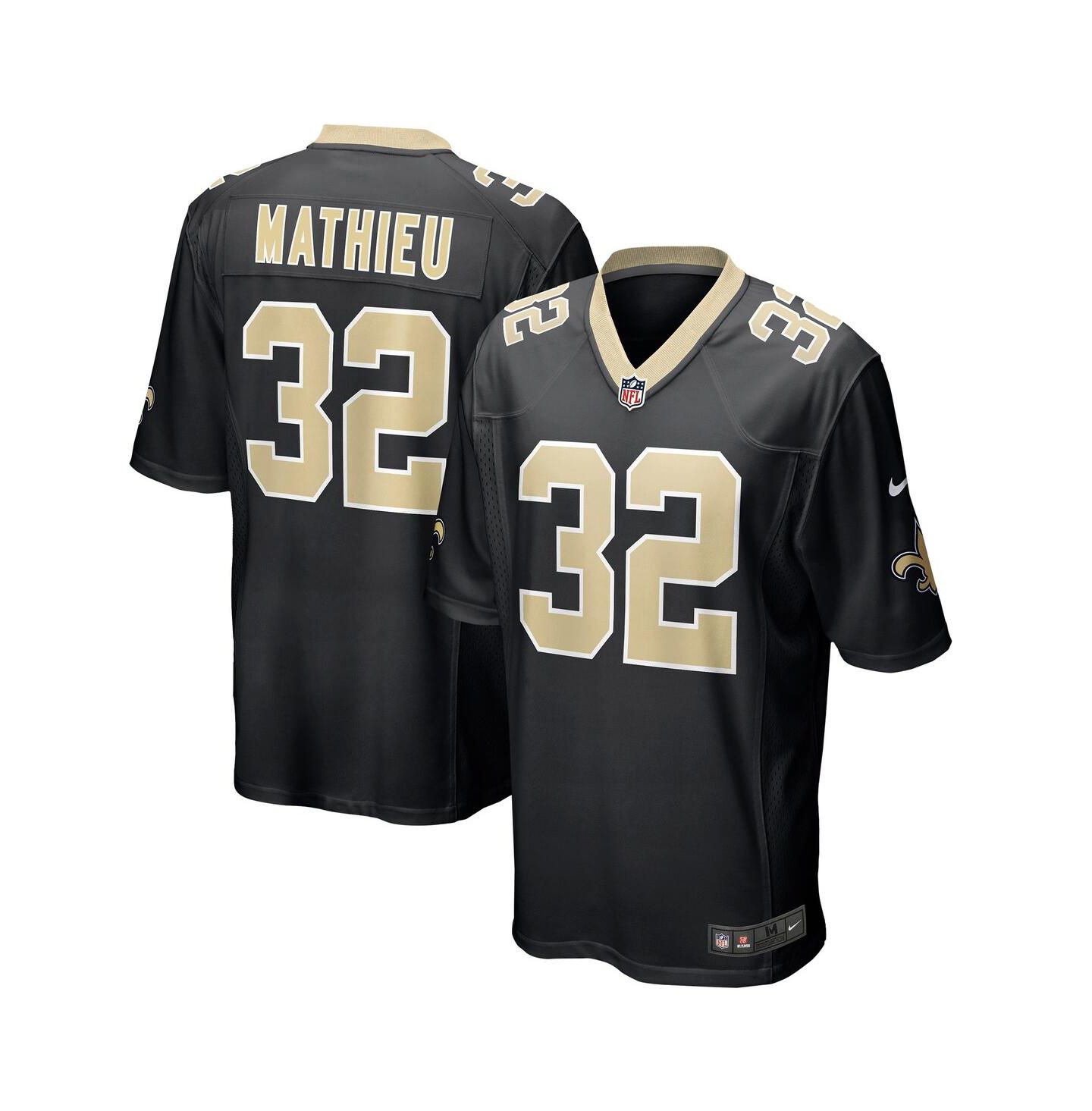 Мужской топ Nike Tyrann Mathieu New Orleans Saints Game Jersey, цвет: Чёрный — фото 1