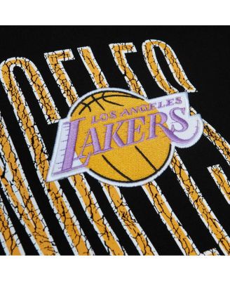 Men's Black Distressed Los Angeles Lakers Hardwood Classics OG 2.0 Pullover Hoodie