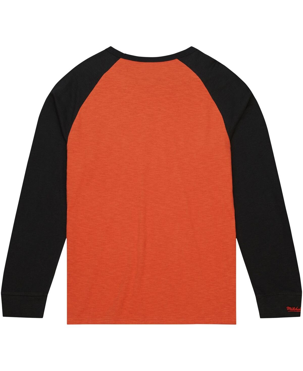 Men's Mitchell & NessTexas Longhorns Legendary Slub Raglan Long Sleeve T-shirt - Orange