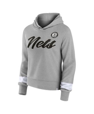 Women's Heather Gray Brooklyn Nets Halftime Pullover Hoodie