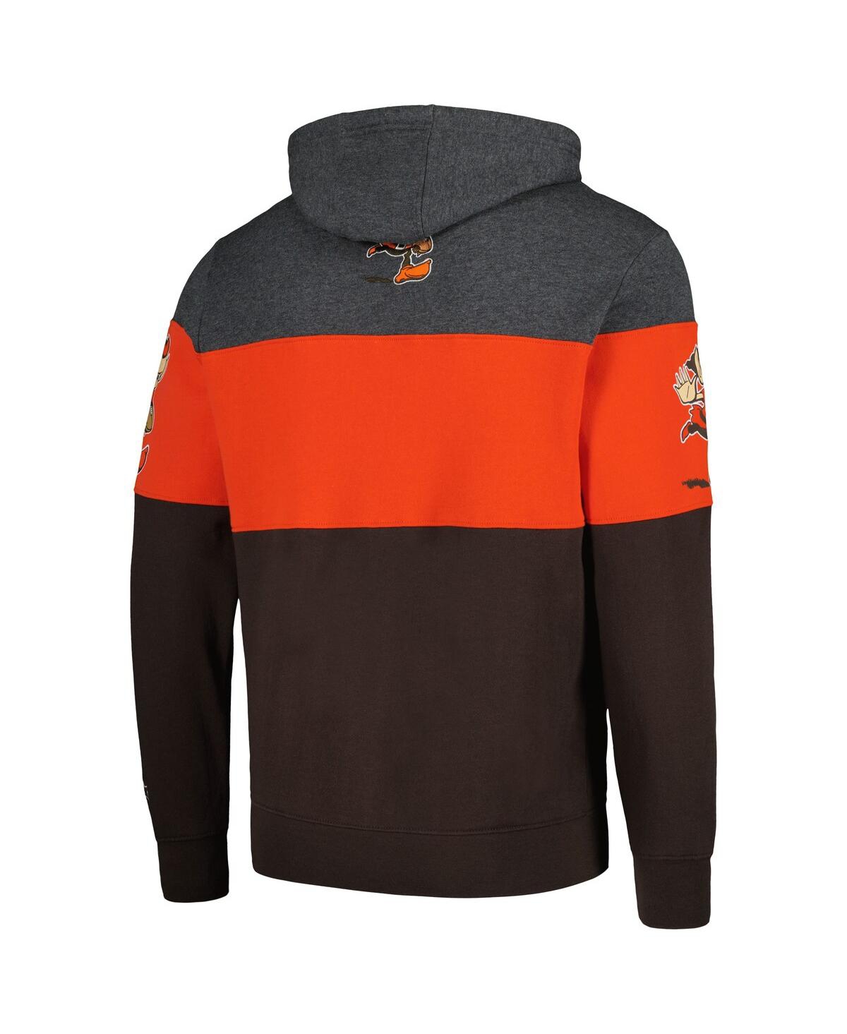 Men's Starter Orange Distressed Cleveland Browns Extreme Pullover Hoodie - Orange