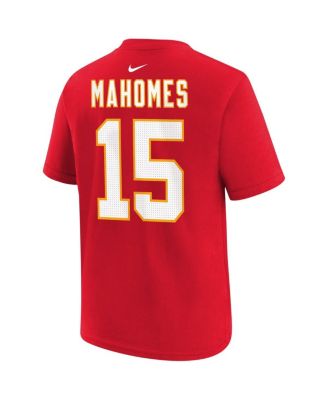 Big Boys Patrick Mahomes Red Kansas City Chiefs Player Name and Number T-shirt