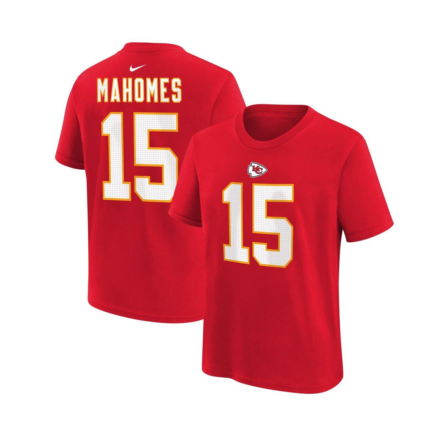 Big Boys Patrick Mahomes Red Kansas City Chiefs Player Name and Number T-shirt