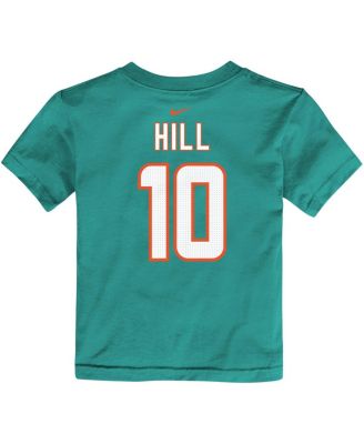 Toddler Boys and Girls Tyreek Hill Aqua Miami Dolphins Player Name and Number T-shirt