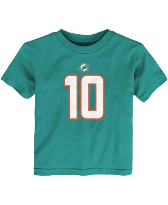 Toddler Boys and Girls Tyreek Hill Aqua Miami Dolphins Player Name and Number T-shirt