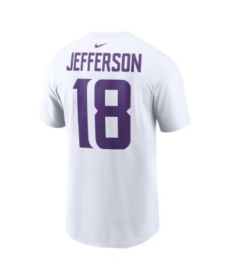 Men's Justin Jefferson White Minnesota Vikings Player Name and Number T-shirt