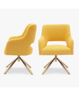 Mid-Century Modern Wide Boucle Swivel Accent Arm Chair (Set of 2)