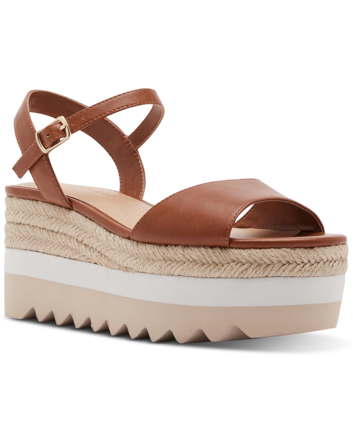 Madden Girl Charizma Platform Wedge Sandals In Cognac