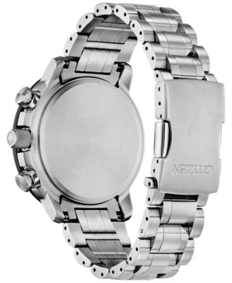 Eco-Drive Men's Chronograph Promaster Geo Trekker Gray-Tone Stainless Steel Bracelet Watch 46mm