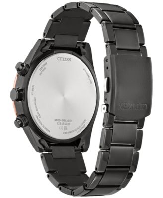 Citizen Orologio Uomo Eco-Drive Sport Luxury PCAT: Cronografo, Quadrante Nero, Bracciale Oro, Vetro Zaffiro
