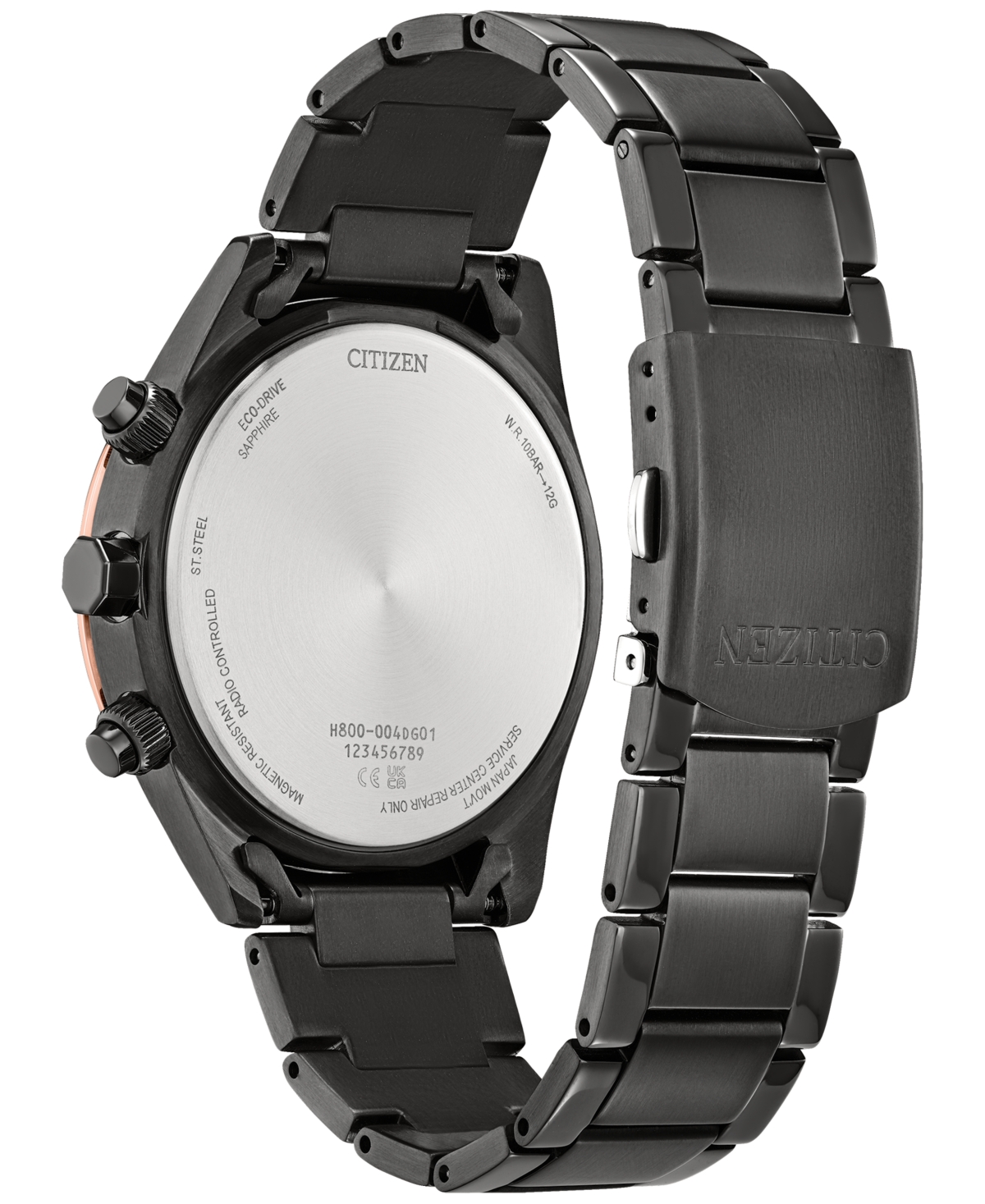 Shop Citizen Eco-drive Men's Chronograph Sport Luxury Radio Control Black-tone Stainless Steel Bracelet Watch 43m