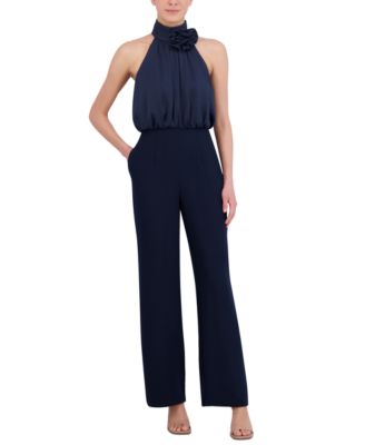 Eliza J - Women's Embellished Mock-Neck Jumpsuit