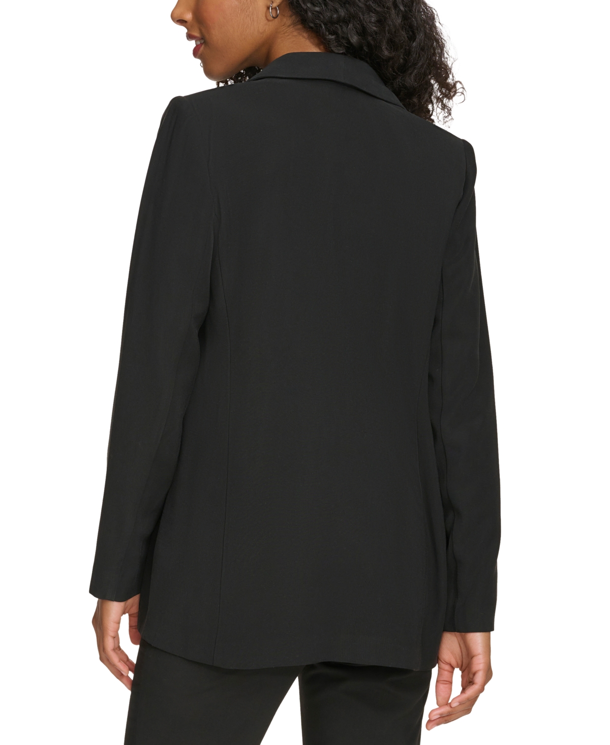 Calvin Klein Petite Open-Front Long-Sleeve Twill Jacket