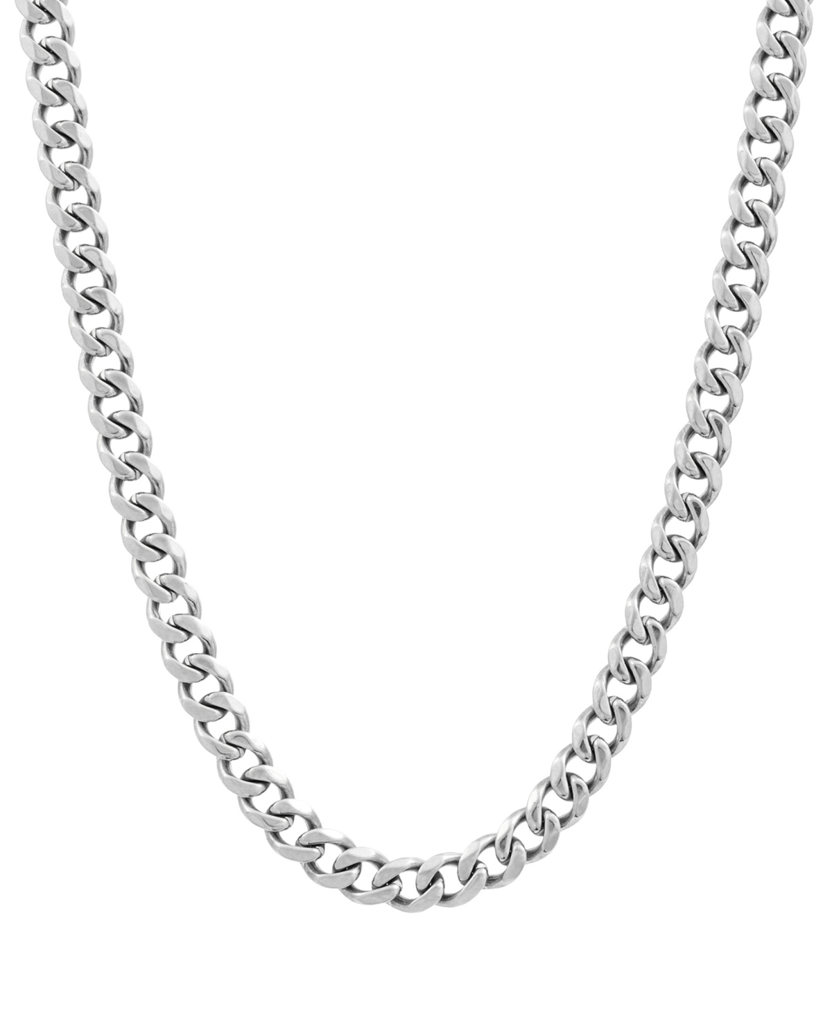 Shop Legacy For Men By Simone I. Smith Men's Flat Curb Link 24" Chain Necklace In Stainless Steel