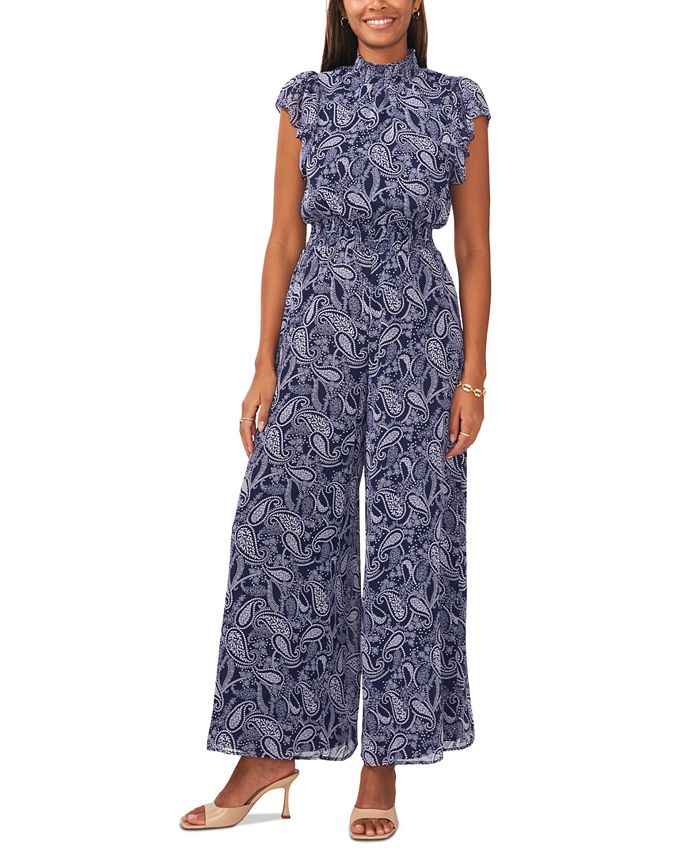 Animal Print Flutter Hem Jumpsuit
