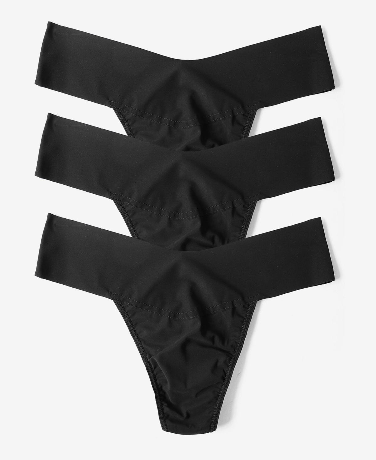 Shop Hanky Panky Women's Breathe Natural Thong 3 Pack Underwear, 6j1661b3pk In Black