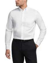$171 Calvin Klein Men's Classic-Fit White Long-Sleeve Button Shirt M  *DAMAGED* 