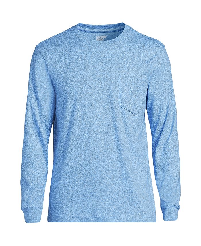 Lands' End Men's Super-T Long Sleeve T-Shirt with Pocket - Macy's