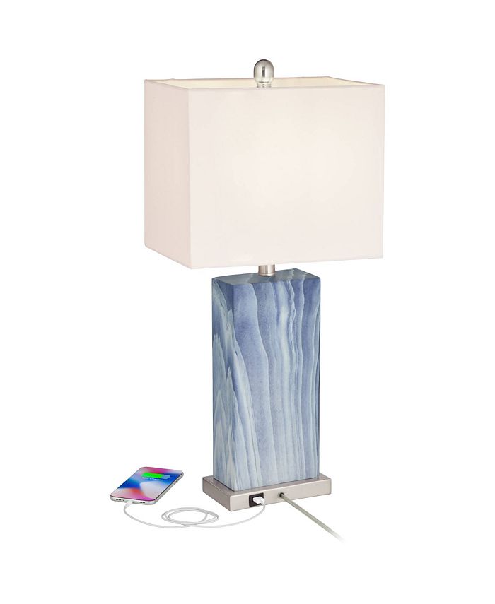 360 Lighting Connie Modern Table Lamps 25" Tall Set of 2 with USB