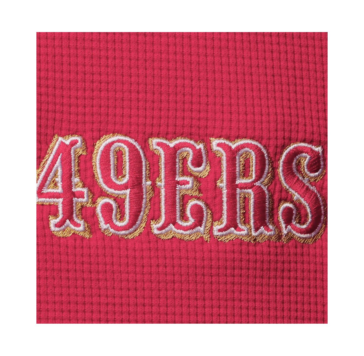 Men's Scarlet San Francisco 49ers Logo Maverick Thermal Henley Long Sleeve T-shirt