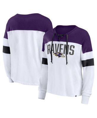 Women's Fanatics White, Purple Baltimore Ravens Plus Size Even Match ...