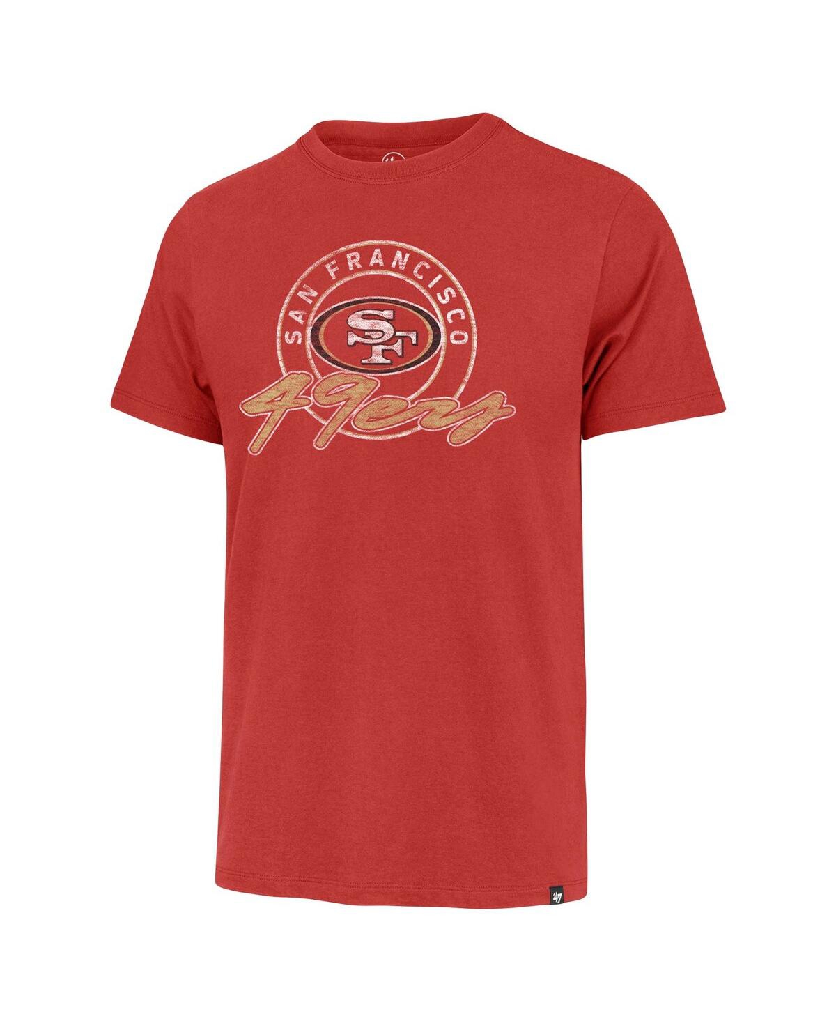 Men's '47 BrandDistressed San Francisco 49ers Ringtone Franklin T-shirt - Scarlet