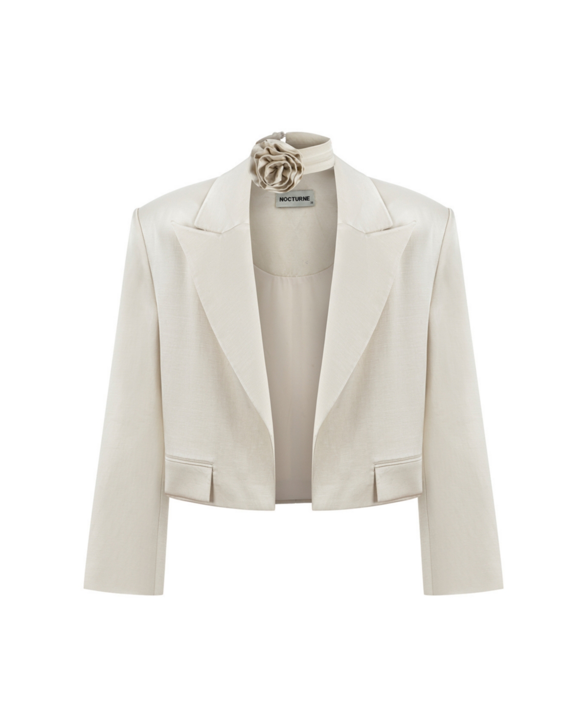 Women's Double-Breasted Short Jacket - Ecru