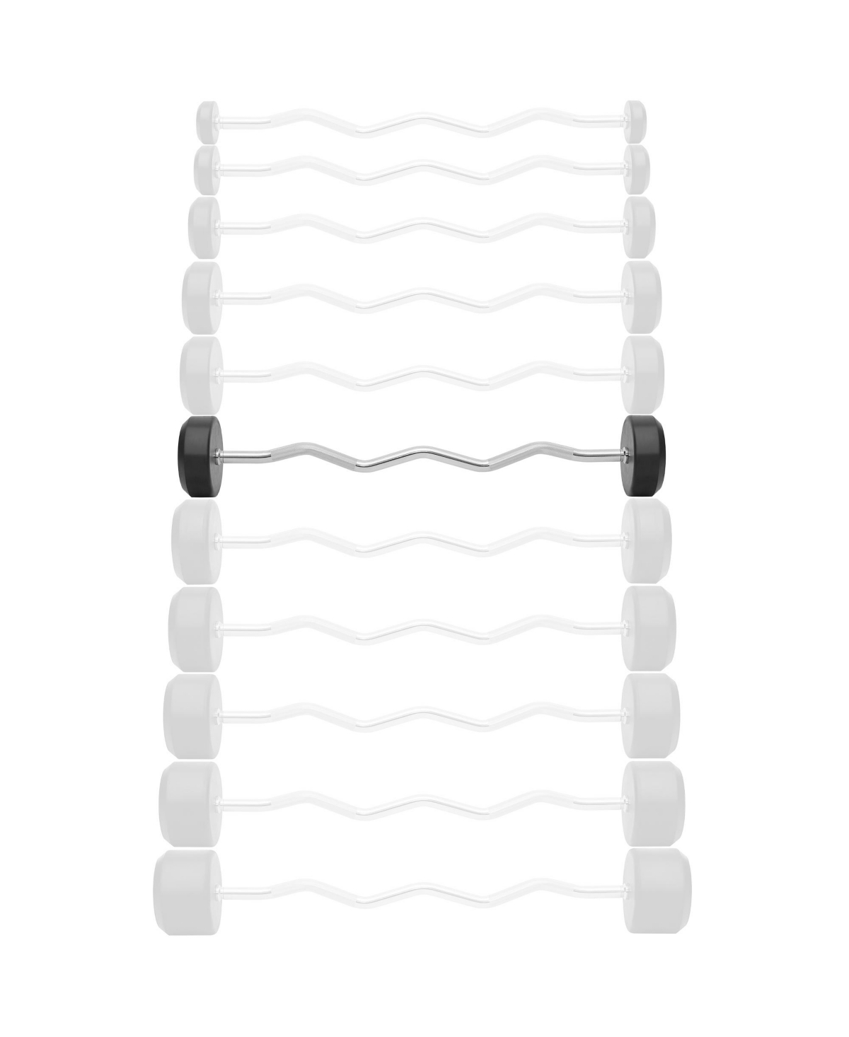 Philosophy Gym Rubber Fixed Barbell, 60 Lb Pre-Loaded Weight Ez Curl Bar for Strength Training & Weightlifting