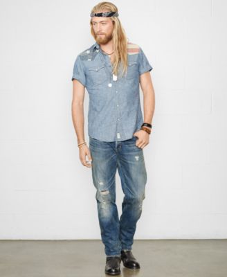 Denim & Supply Ralph Lauren Men's American Flag Yoke Western