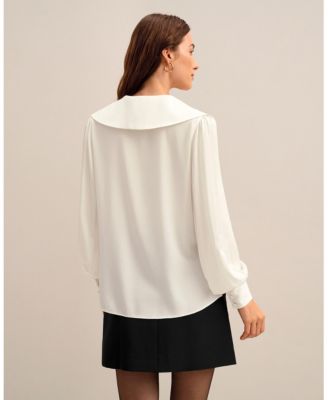 Women's The Cervina V Neck Silk Blouse