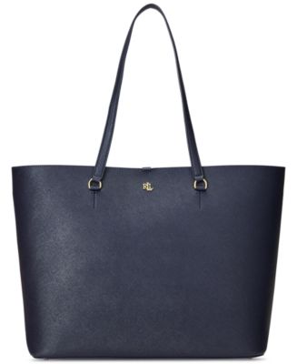 Crosshatch Leather Large Karly Tote ラージ トート バッグ Lauren Ralph Lauren Karly Crosshatch Leather Large Tote - Macy's