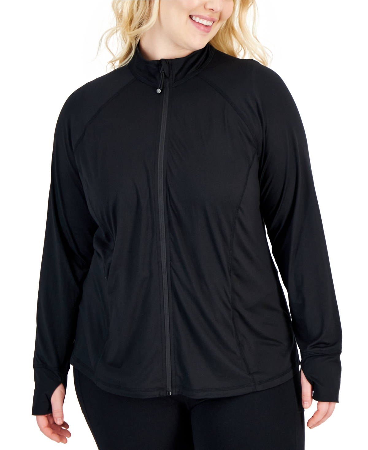 Id Ideology Plus Size Essential Full-Zip Jacket, Created for Macy's