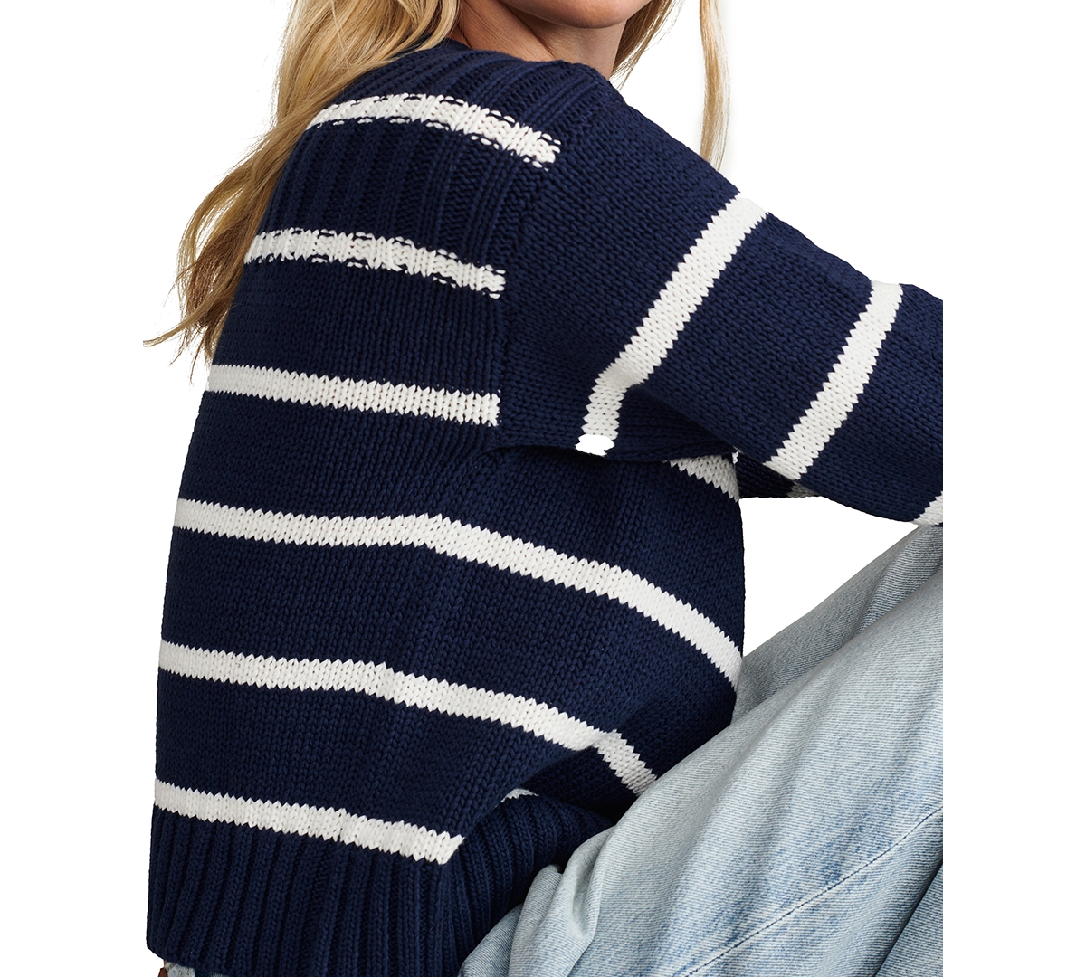 Lucky Brand Women's Cotton Striped Boat-Neck Sweater
