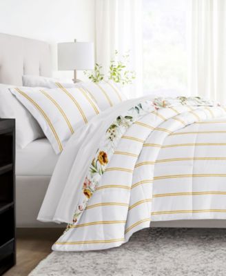 Chintz Floral Stripe 3-Piece Comforter Set, Full/Queen