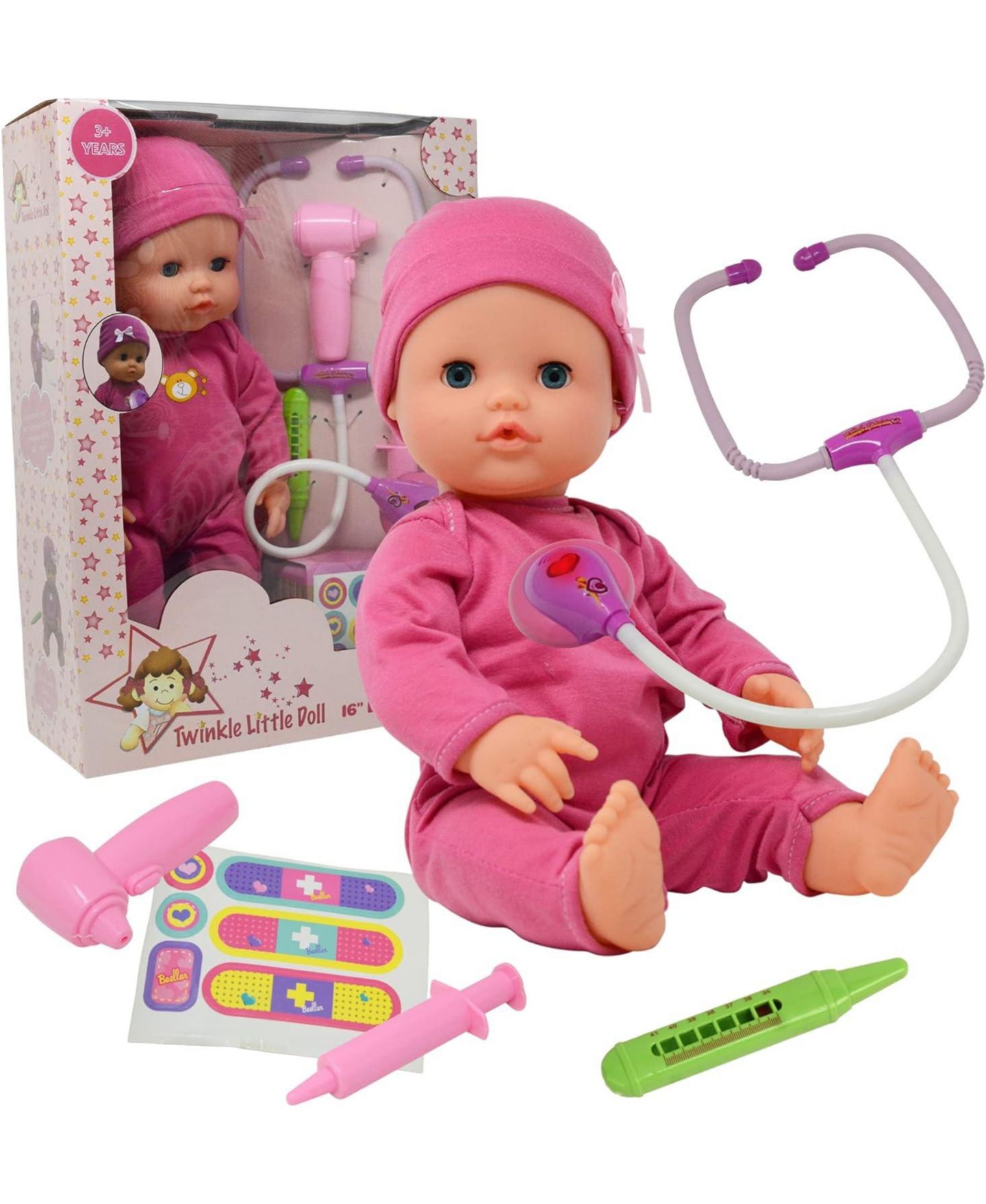 Детская кукла The New York Doll Collection 16" Doctor Playset Baby Doll with Open and Close Eyes, Ages 3+ — фото 1