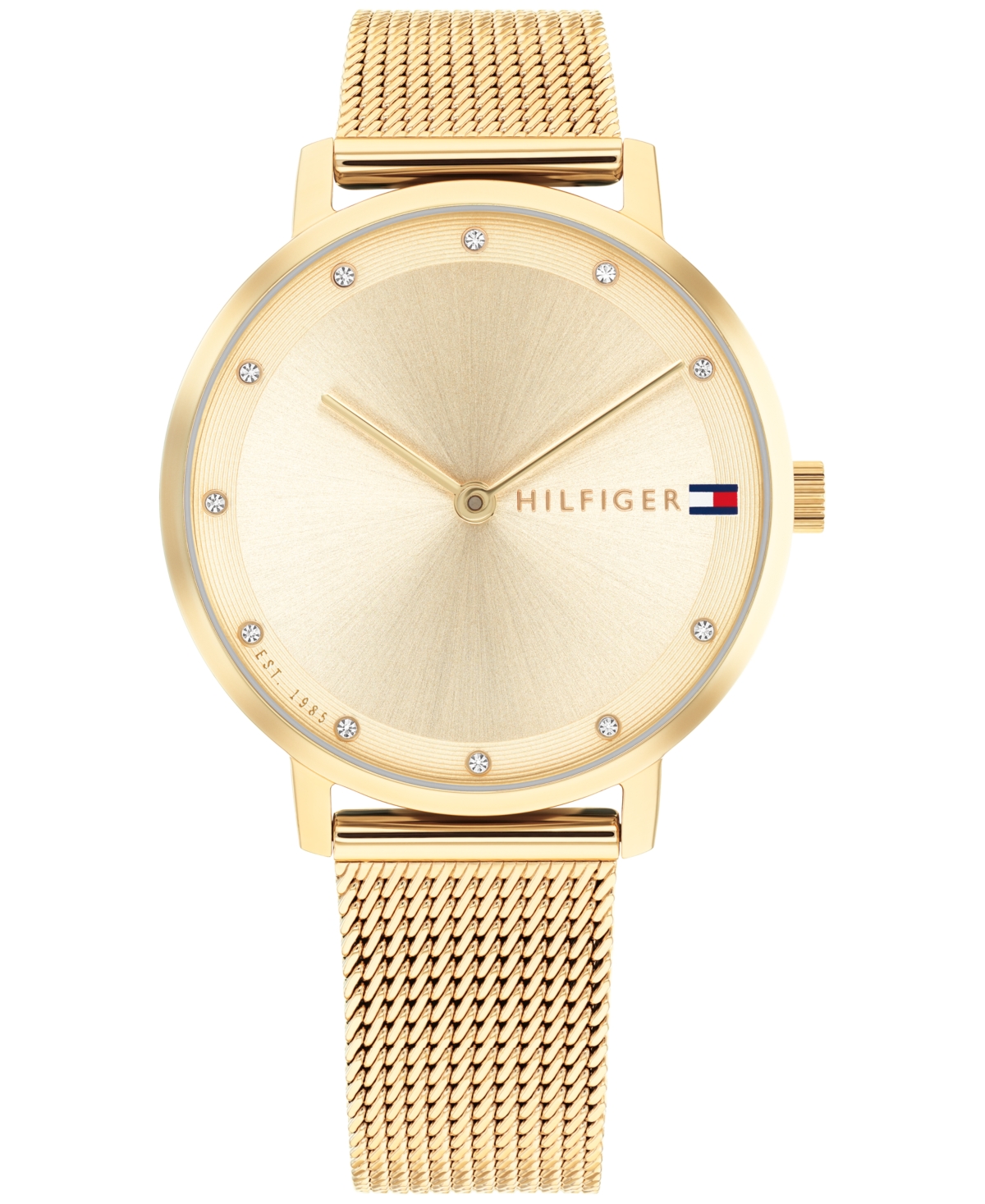 Shop Tommy Hilfiger Women's Quartz Gold-tone Stainless Steel Mesh Watch 34mm