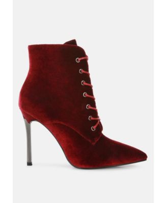 Womens bornsta velvet high heeled velvet boots