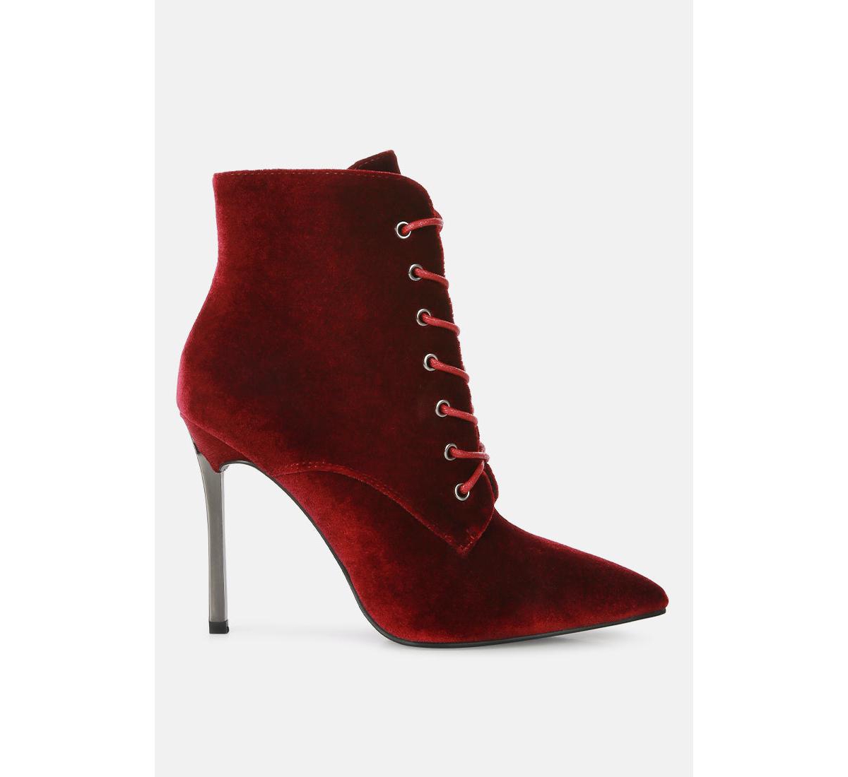 Women's bornsta velvet high heeled velvet boots