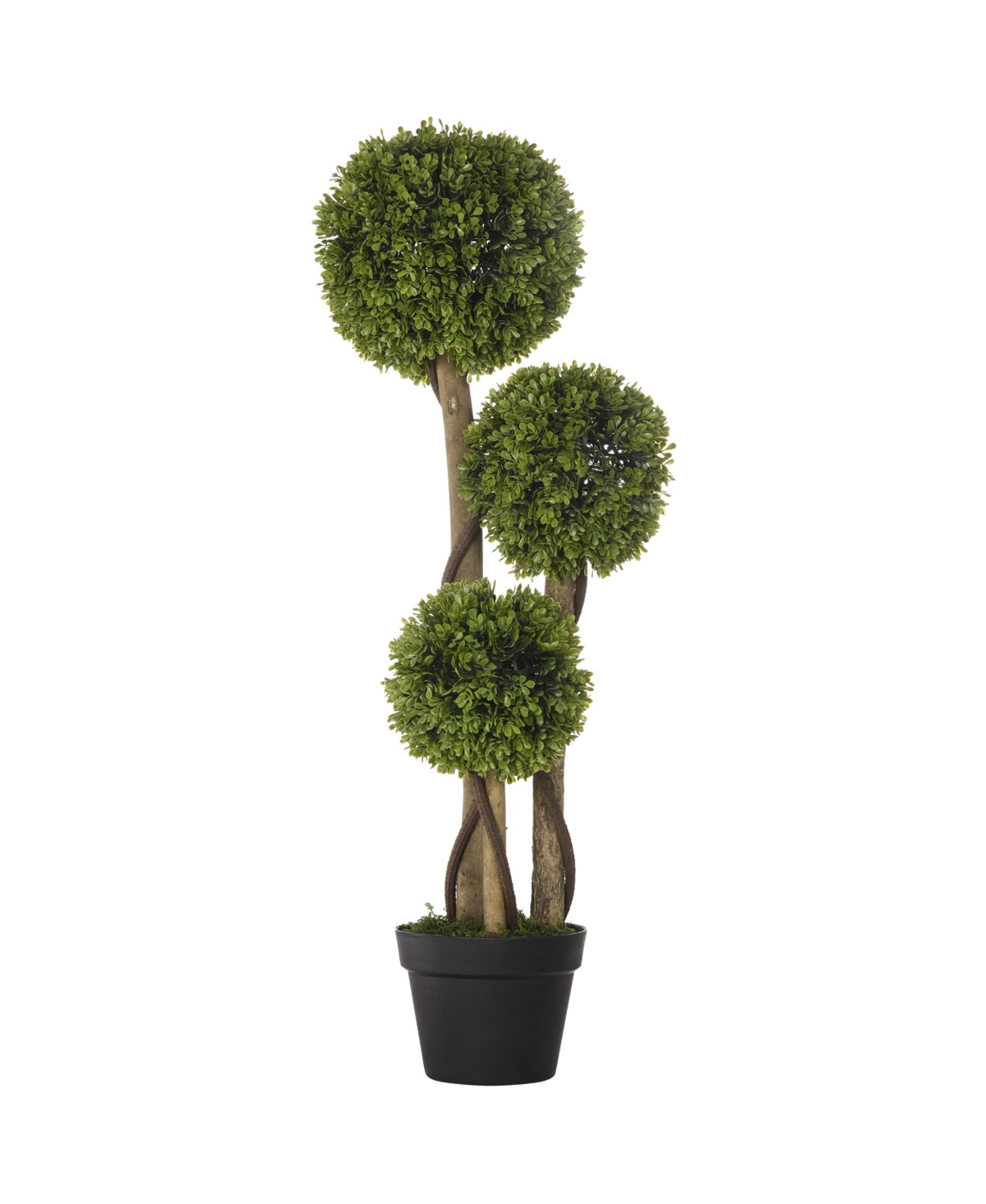 35.5" Indoor & Outdoor Fake Plant Artificial Tree in Pot - Green