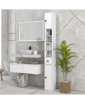 Bathroom Storage Cabinet w/ Shelves, Toilet Paper Cabinet,