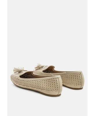 Womens feet nest perforated microfiber loafer