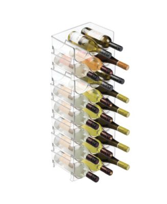 mDesign Plastic Stackable Wine Bottle Storage Organizer Rack - 8 Pack ...